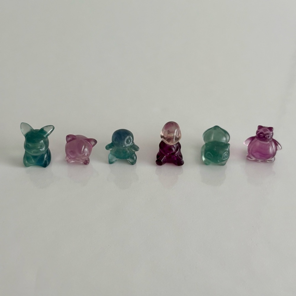 3/$25 Mini Fluorite Pokemon Characters Crystal Carving